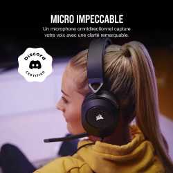 CASQUE CORSAIR HS65 (NOIR) SON SURROUND DOLBY AUDIO 7.1 (COMPATIBLE PC, XBOX SERIES X.S ET PS5)