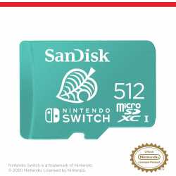 CARTE MEMOIRE SWITCH MICRO SDXC SANDISK 512GB ANIMAL CROSSING FEUILLE