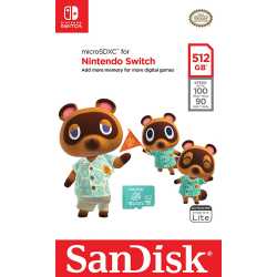 CARTE MEMOIRE SWITCH MICRO SDXC SANDISK 512GB ANIMAL CROSSING FEUILLE