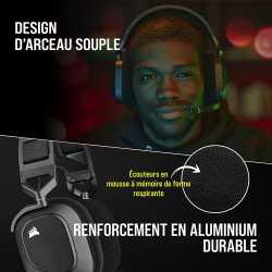 CASQUE CORSAIR HS80 RGB USB (NOIR) DOLBY AUDIO 7.1 PC