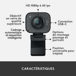 WEBCAM LOGITECH - STREAMCAM GRAPHITE