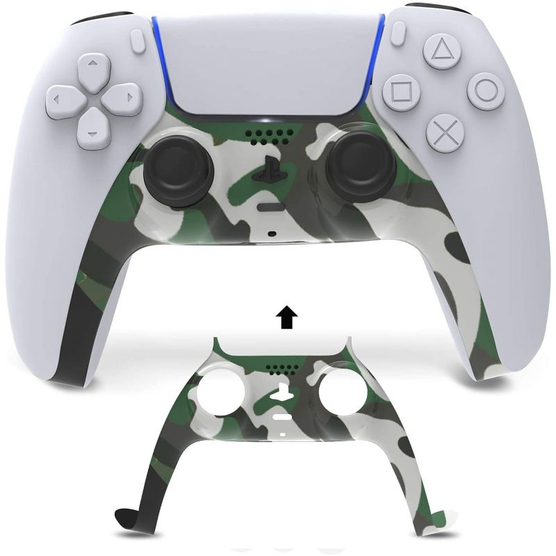 PS5 FRONT COVER CAMOUFLAGE CONTROLLER REPLACEMENT DECORATIVE SHELL (GREEN)