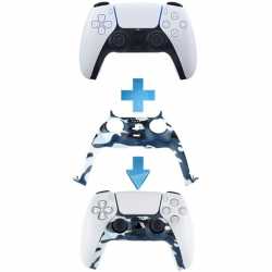 PS5 FRONT COVER CAMOUFLAGE CONTROLLER REPLACEMENT DECORATIVE SHELL (BLUE)