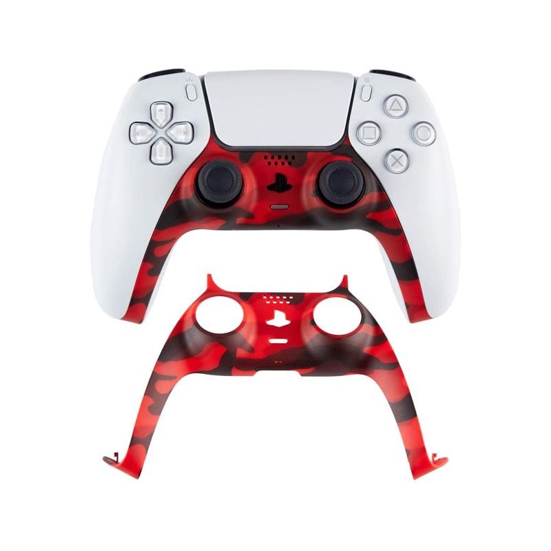 PS5 FRONT COVER CAMOUFLAGE CONTROLLER REPLACEMENT DECORATIVE SHELL (RED)