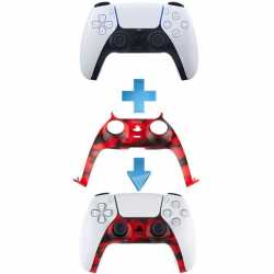 PS5 FRONT COVER CAMOUFLAGE CONTROLLER REPLACEMENT DECORATIVE SHELL (RED)