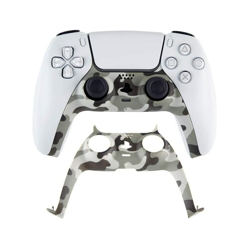 PS5 FRONT COVER CAMOUFLAGE CONTROLLER REPLACEMENT DECORATIVE SHELL (GREY)