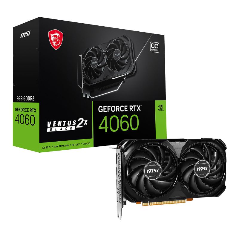 CARTE GRAPHIQUE MSI RTX 4060 VENTUS 2X BLACK 8G OC