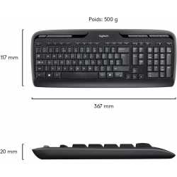 PACK CLAVIER SOURIS LOGITECH KIT MK330 SANS FIL NOIR