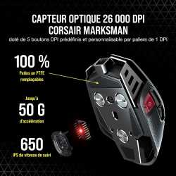 SOURIS GAMING CORSAIR GAMING M65 RGB ULTRA WIRELESS (NOIR)