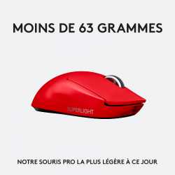 SOURIS GAMING LOGITECH - PRO X SUPERLIGHT WIRELESS RED