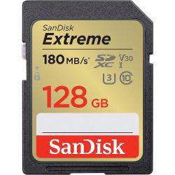 CARTE MEMOIRE SANDISK - SDXC EXTREME 128GB 180MB/S UHS-I C10 V30 U3