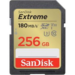 CARTE MEMOIRE SANDISK - SDXC EXTREME 256GB 180MB/S UHS-I C10 V30 U3