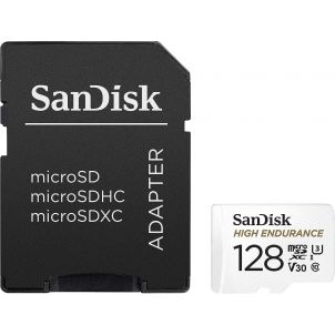 CARTE MICRO SDXC SDSANDISK HIGH ENDURANCE UHS I U3 V30 128 GO ADAPTATEUR SD