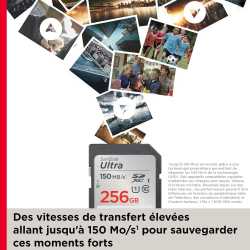 CARTE MEMOIRE SANDISK - SDXC ULTRA 256GB 150MB/S