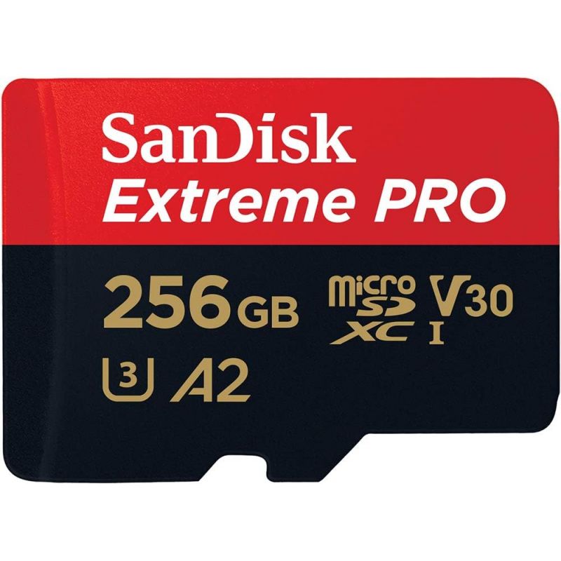 CARTE MEMOIRE SANDISK - MICROSDXC EXTREME PRO 256GB 200MB/S A2 C10 V30 UHS-I