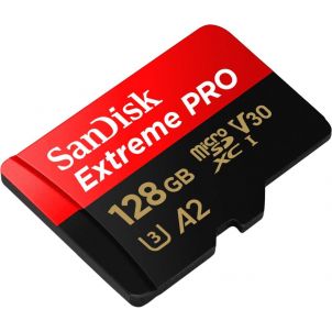 CARTE MEMOIRE SANDISK - MICROSDXC EXTREME PRO - 128GB 200MB/S A2 C10 V30 UHS-I