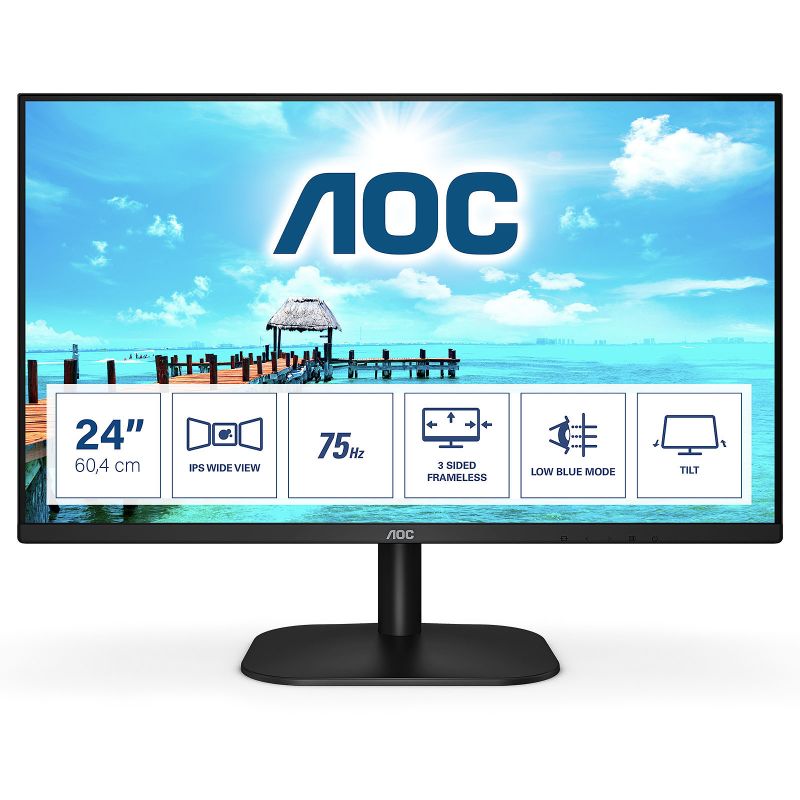 ECRAN AOC 24 POUCES LED - 24B2XH IPS - HDMI - VGA -75HZ