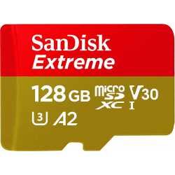 SANDISK EXTREME - 128 GO - A2 / VIDEO CLASS V30 / UHS-I U3 / CLASS10 - MICROSDXC UHS-I