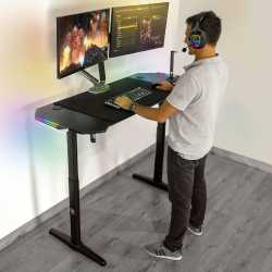 BUREAU GAMING SOG DESK HEADQUARTER 800 RGB 140 X 60 CM - HAUTEUR 75 A 120 CM