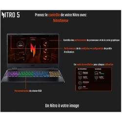 PC PORTABLE 15.6 POUCES GAMING ACER NITRO 5 AN515-58-57GFFULL HD 144HZ / 4060 RTX / I5 12450H / 512 GO NVME /