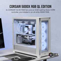 BOITIER CORSAIR ICUE 5000X RGB QL EDITION BLANC