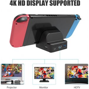 TV DOCKING STATION WITH COOLING FAN + USB 3.0 HUB FOR SWITCH / SWITCH OLED