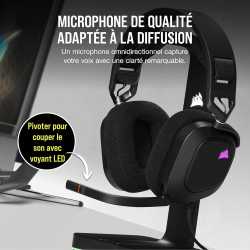 CASQUE CORSAIR HS80 RGB USB CARBON