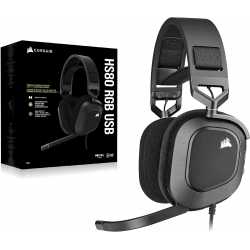 CASQUE CORSAIR HS80 RGB USB CARBON