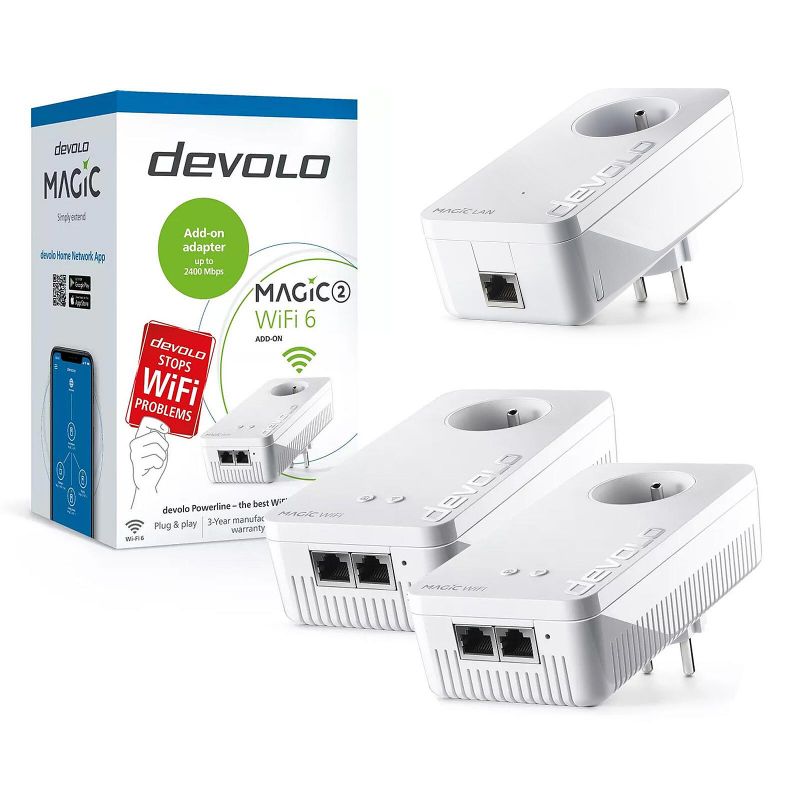 CPL DEVOLO MAGIC 2 WIFI 6 CPL 2400 MBPS ET WI-FI AC2400 DUAL-BAND (N600 + AC1740) MESH