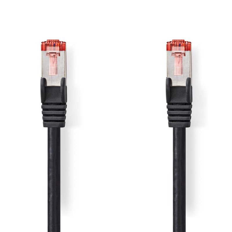 CABLE RESEAU RJ45 MALE/MALE - CAT6 S/FTP - NOIR - 2M NEDIS