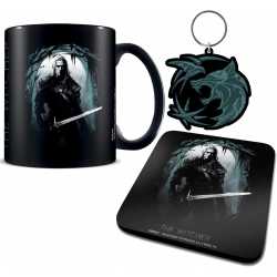 THE WITCHER- COFFRET - THE HUNTER (MUG, PORTE-CLES, SOUS-VERRES)