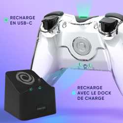 PACK MANETTE ASTRALITE ERIDANI WHITE ONIVERSE + STATION DE CHARGE - SANS FIL BLUETOOTH POUR SWITCH / PC / IOS / ANDROID