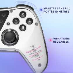 PACK MANETTE ASTRALITE ERIDANI WHITE ONIVERSE + STATION DE CHARGE - SANS FIL BLUETOOTH POUR SWITCH / PC / IOS / ANDROID