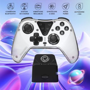 PACK MANETTE ASTRALITE ERIDANI WHITE ONIVERSE + STATION DE CHARGE - SANS FIL BLUETOOTH POUR SWITCH / PC / IOS / ANDROID
