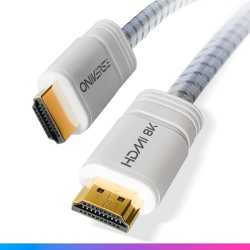 CABLE HDMI 2.1 TRESSE 8K ONIVERSE - BLANC (MULTIPLATEFORME)