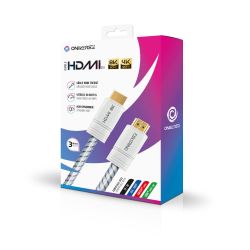CABLE HDMI 2.1 TRESSE 8K ONIVERSE - BLANC (MULTIPLATEFORME)