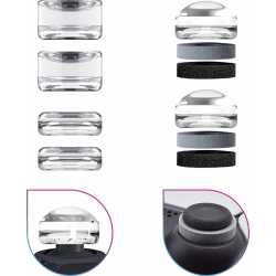 ETUI DE PROTECTION POUR MANETTE COMPATIBLE MULTIPLATEFORME 10 ACCESSOIRES + 4 RINGS + 6 SILICON CAP (GRIS)