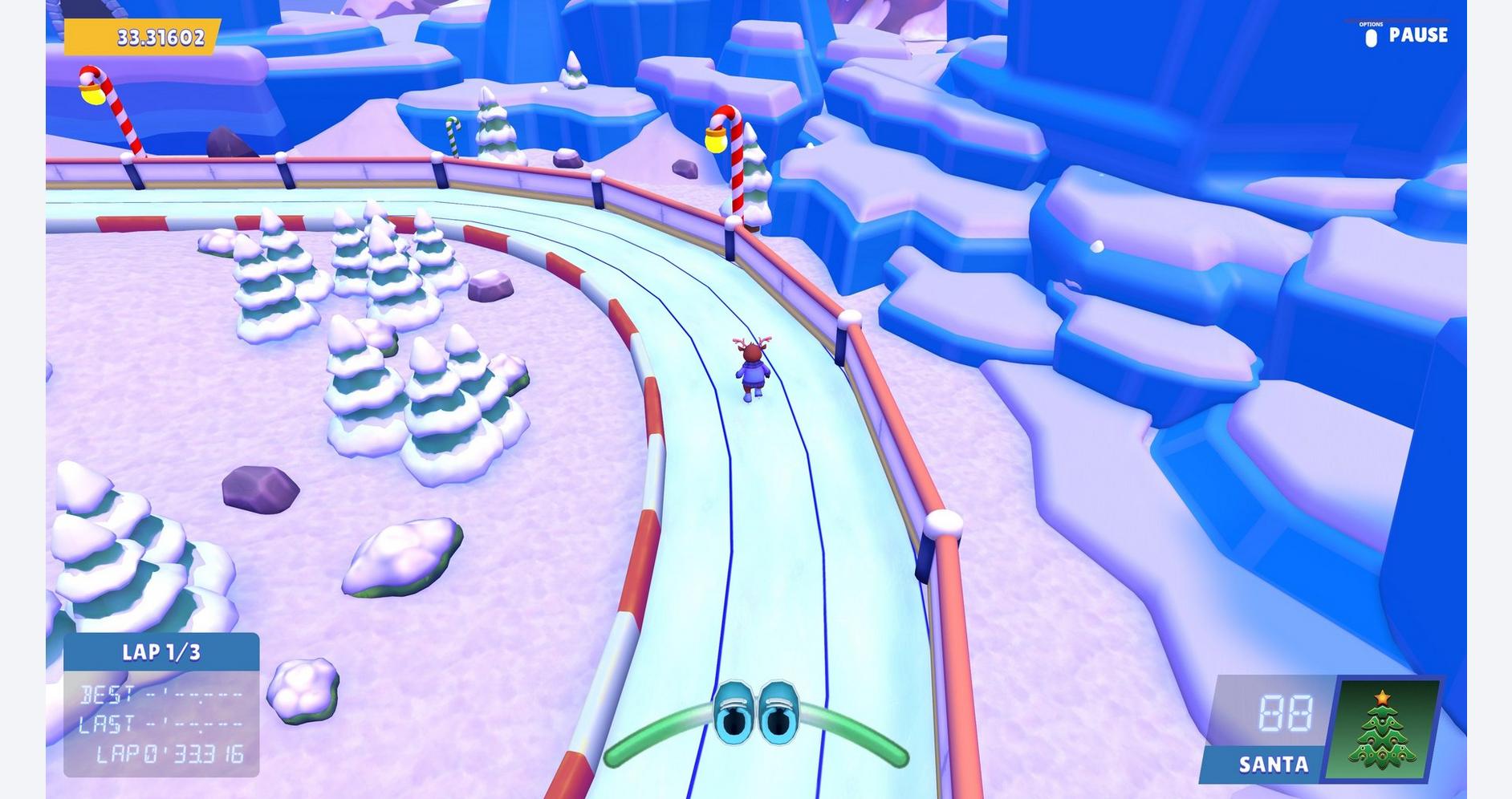 Course enneigée vers Noël