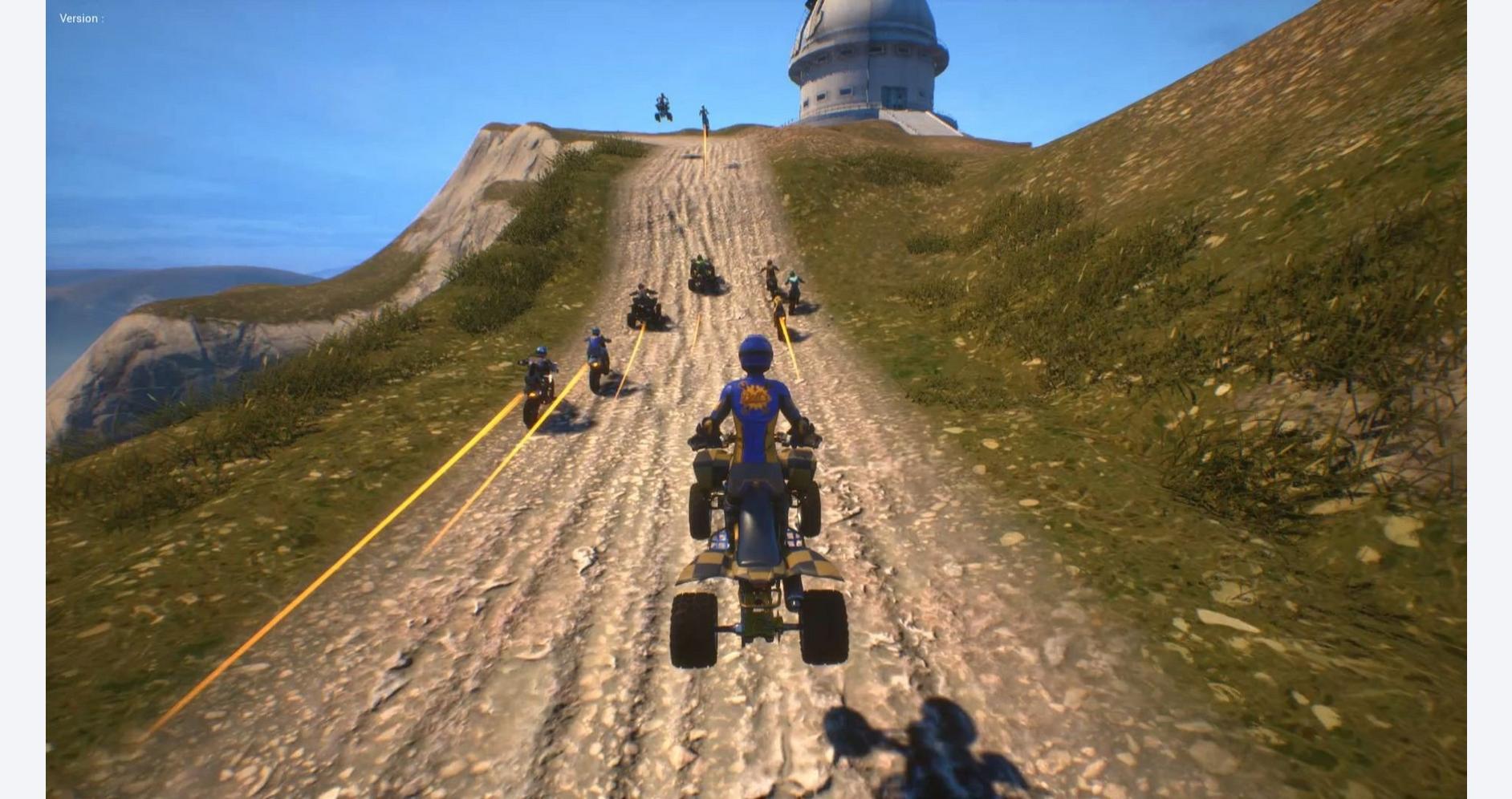 Course de quad avec des figures audacieuses
