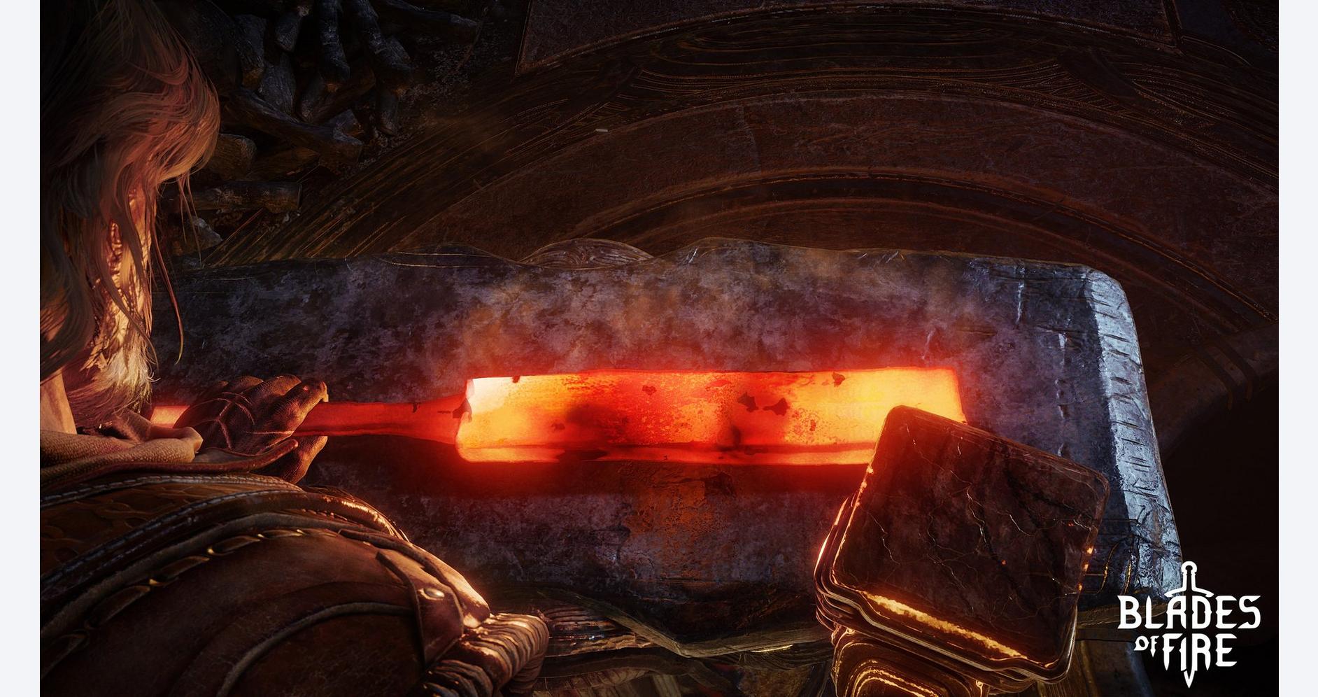 Forgeron créant une arme en métal divin