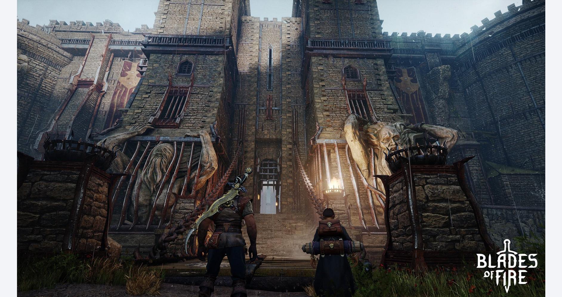 Citadelle imposante au crépuscule