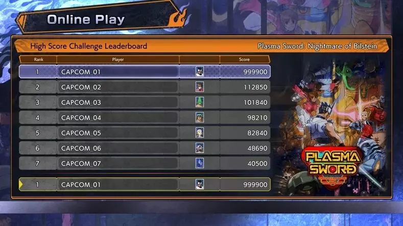 Défi du meilleur score dans Capcom Fighting Collection 2