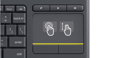 Pavé tactile du Logitech K400 Plus