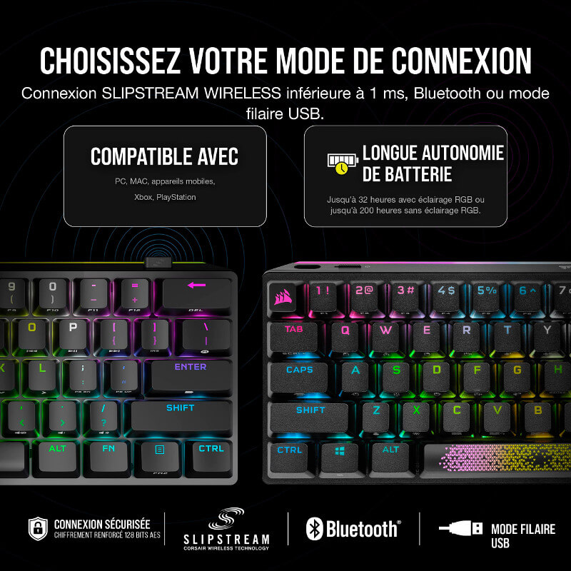 Clavier Corsair avec rétro-éclairage RGB