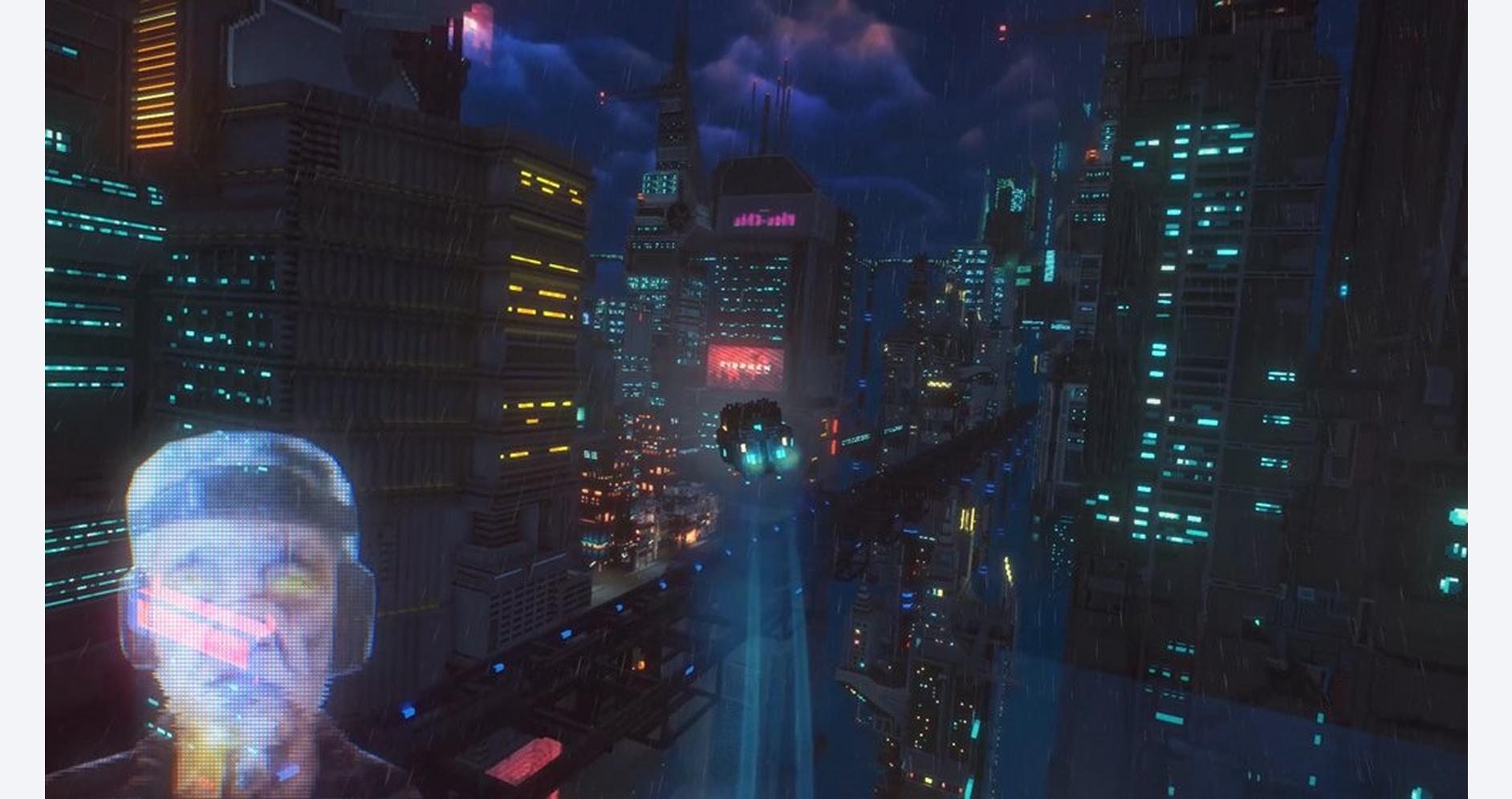 Vue de la ville cyberpunk de Nivalis