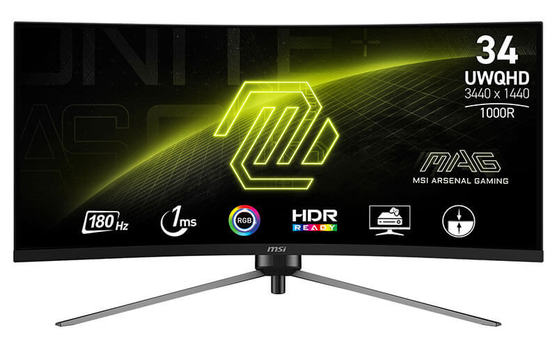 Vue de l'écran MSI MAG 345CQR