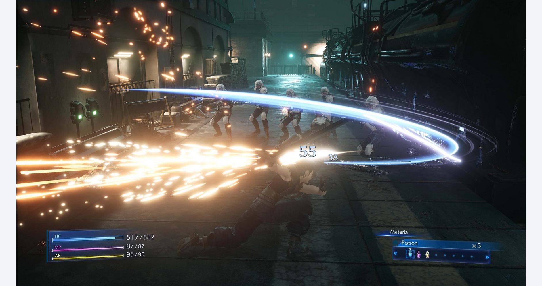 Combat intense dans CRISIS CORE –FINAL FANTASY VII– REUNION