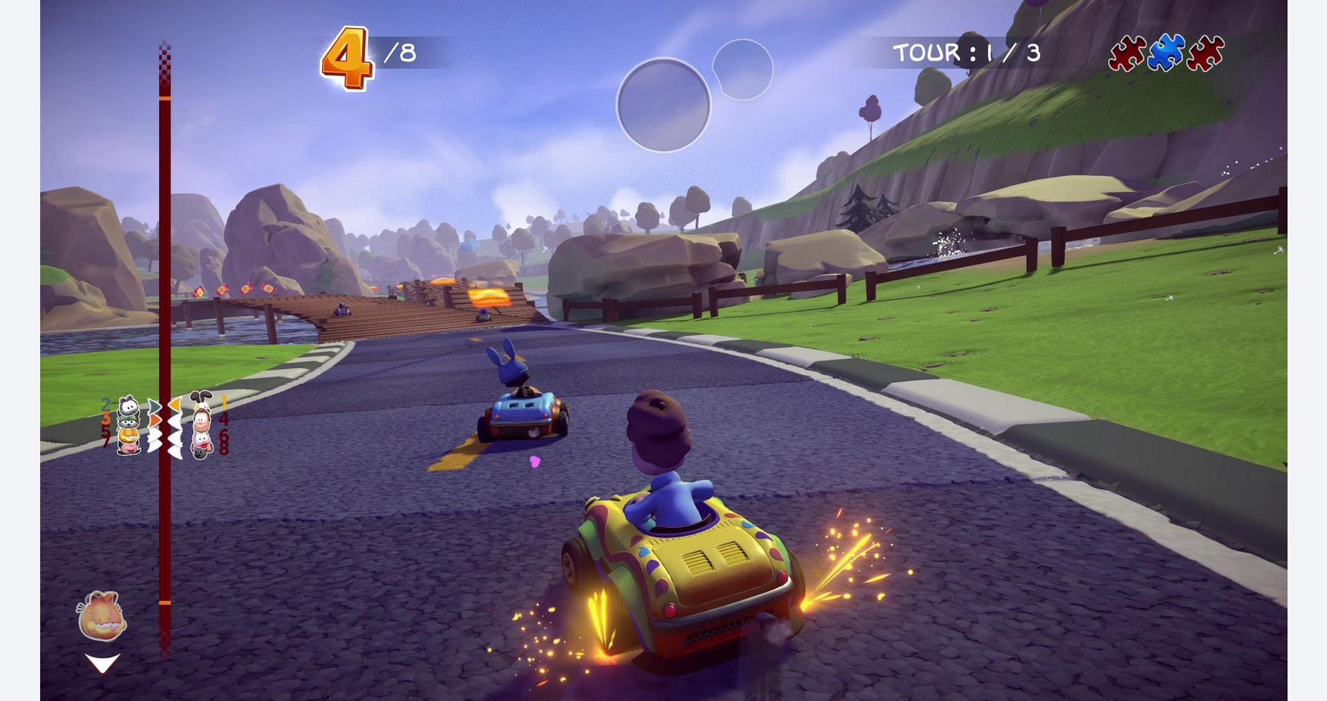 Défis fous et fun garantis dans Garfield Kart