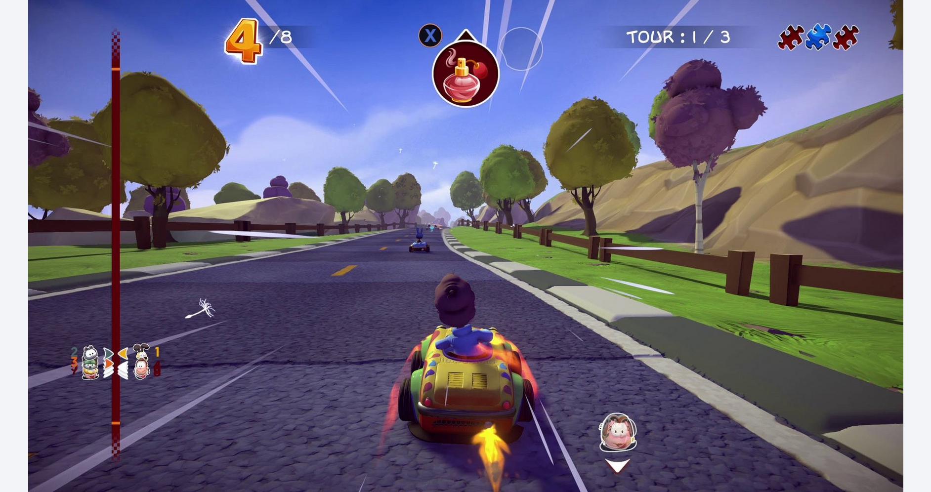 Vitesse et frénésie féline dans Garfield Kart