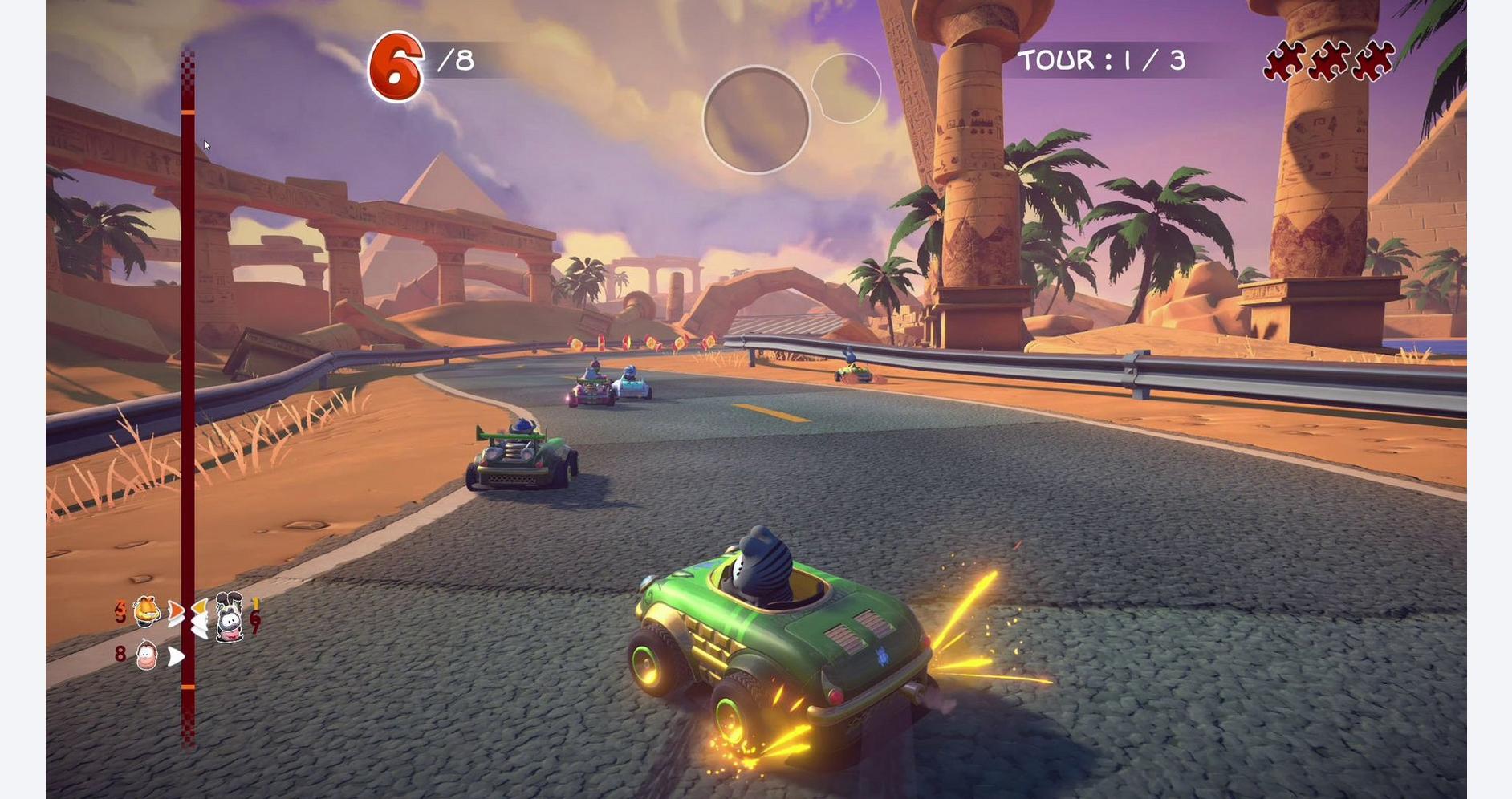 Rivalités félines en piste dans Garfield Kart